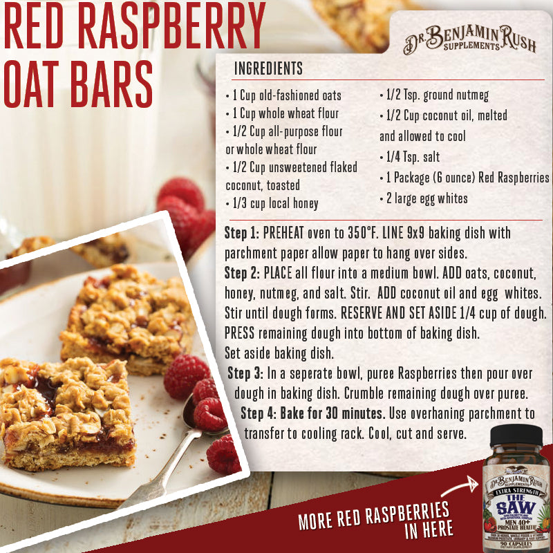 Red Raspberry oatmeal bars recipe